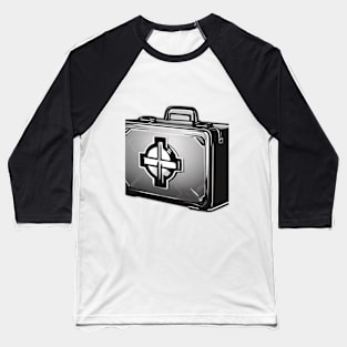 Stylish Monochrome Gamer Briefcase Design No. 791 Baseball T-Shirt